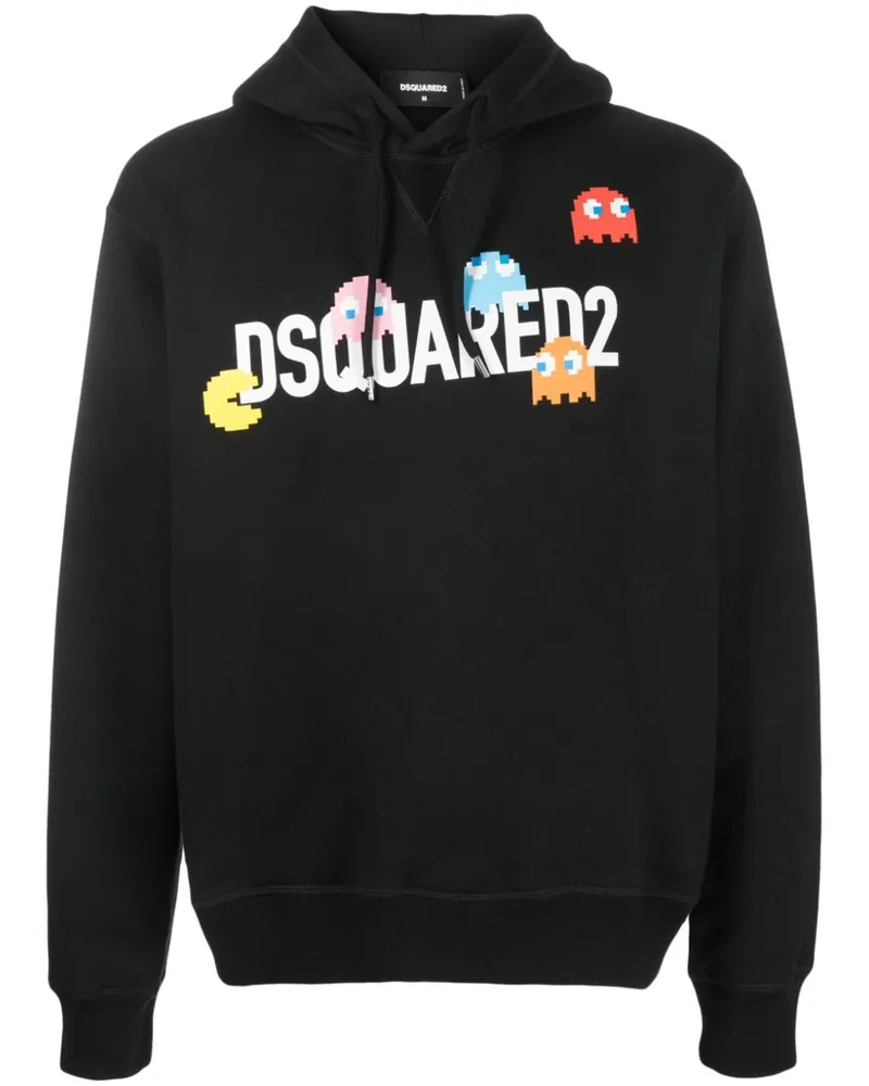 Dsquared2 Hoodie mit Logo-Print - Schwarz Schwarz