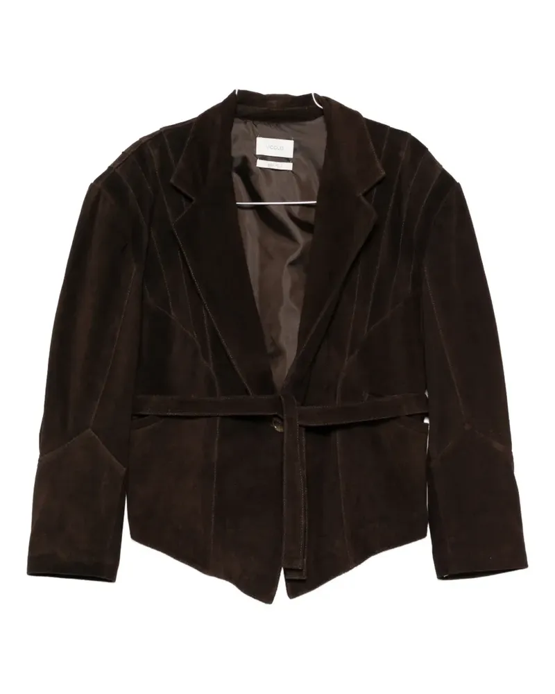 VICOLO belted leather jacket - Braun Braun