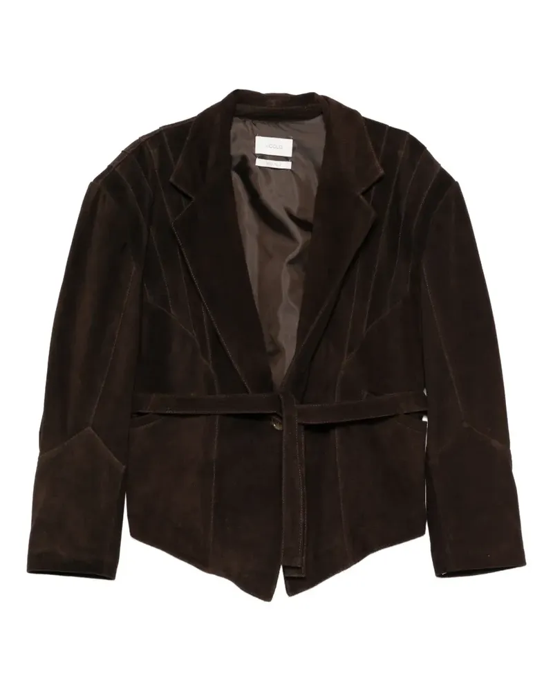 VICOLO belted leather jacket - Braun Braun