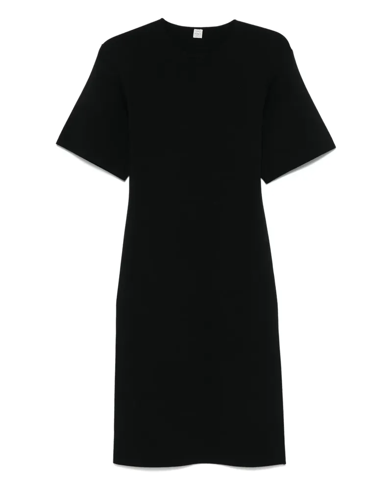 Totême Fein gestricktes Midikleid - Schwarz Schwarz