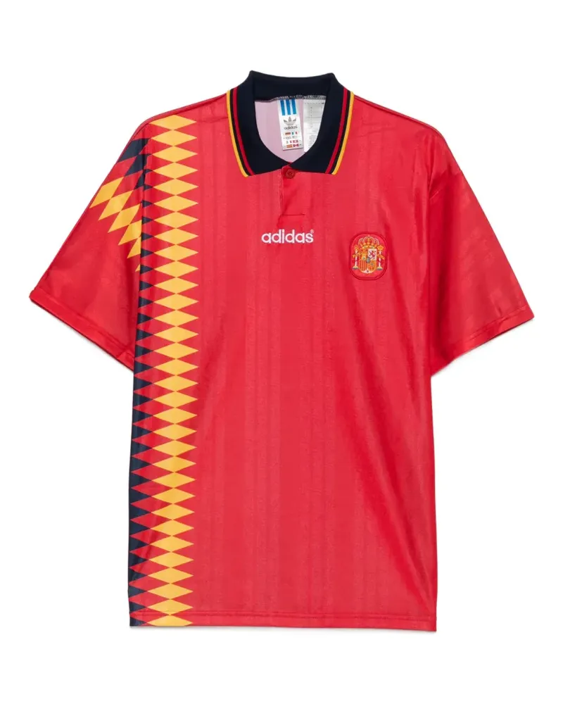adidas diamond-pattern Spain polo shirt - Rot Rot