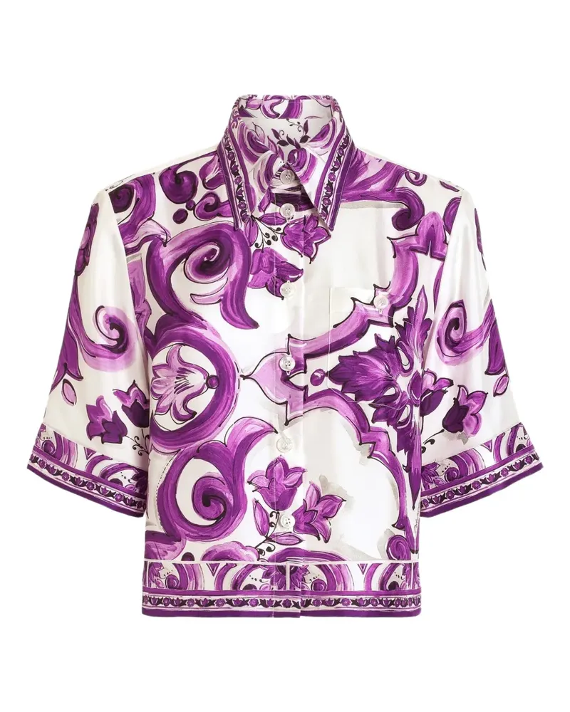 Dolce & Gabbana Hemd mit Majolica-Print - Violett Violett
