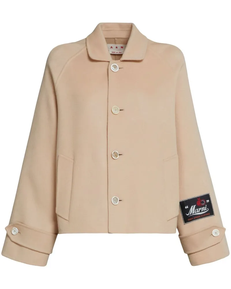 Marni Hemdjacke mit Logo-Patch - Nude Nude