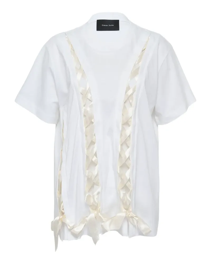 Simone Rocha Unrailing Ribbon T-Shirt - Weiß Weiß