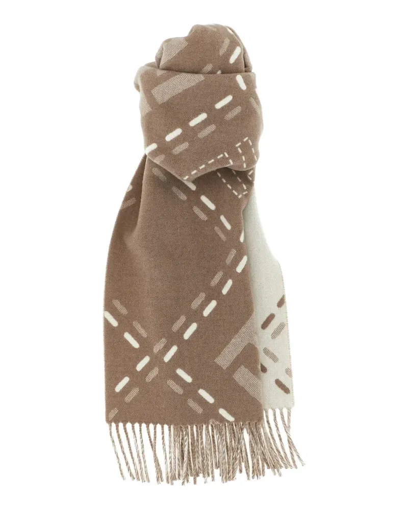 Fendi FF-logo wool scarf - Nude Nude