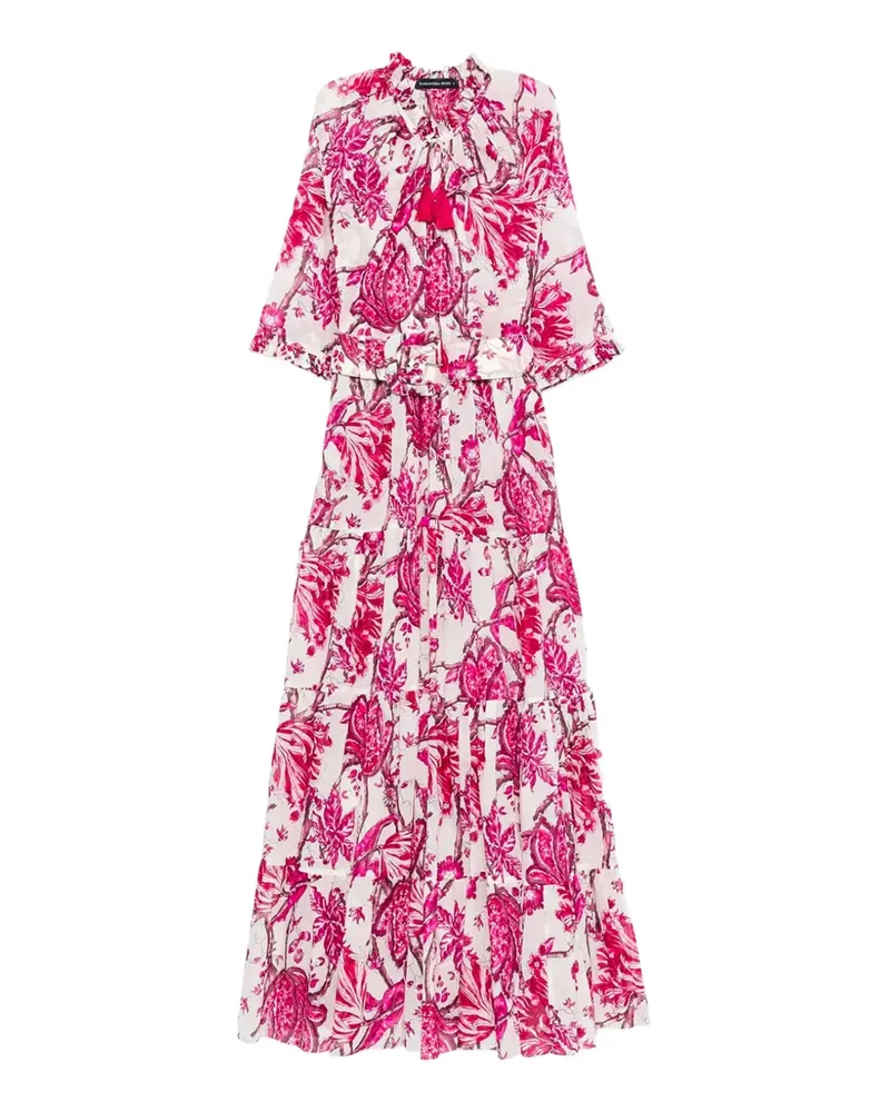 Samantha Sung Eva floral-print tiered maxi dress - Weiß Weiß