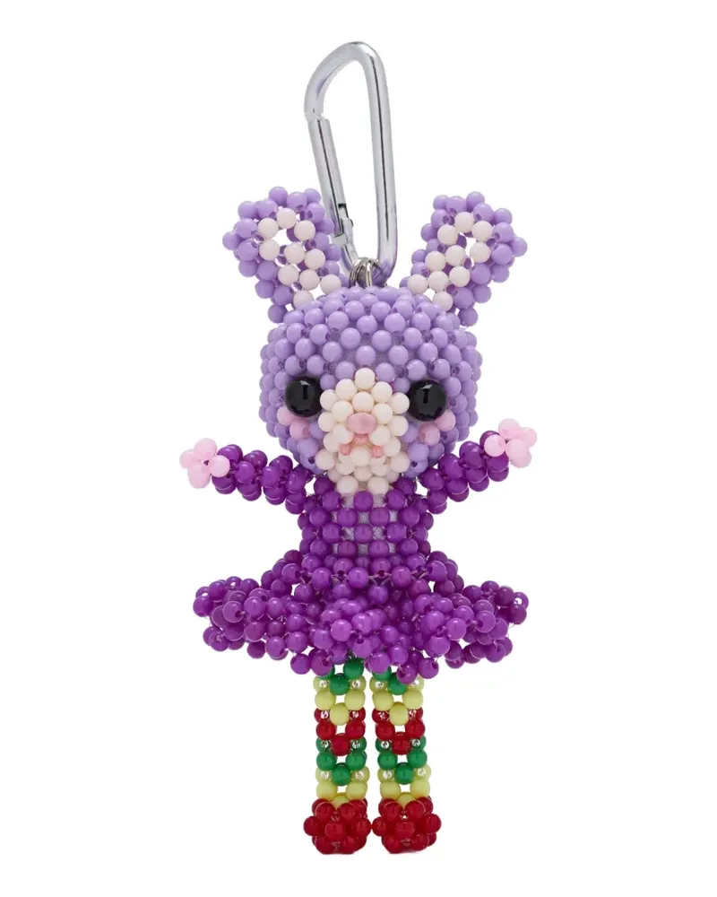 CHOPOVA LOWENA Sad Jerboa Schlüsselanhänger mit Perlen - Violett Violett