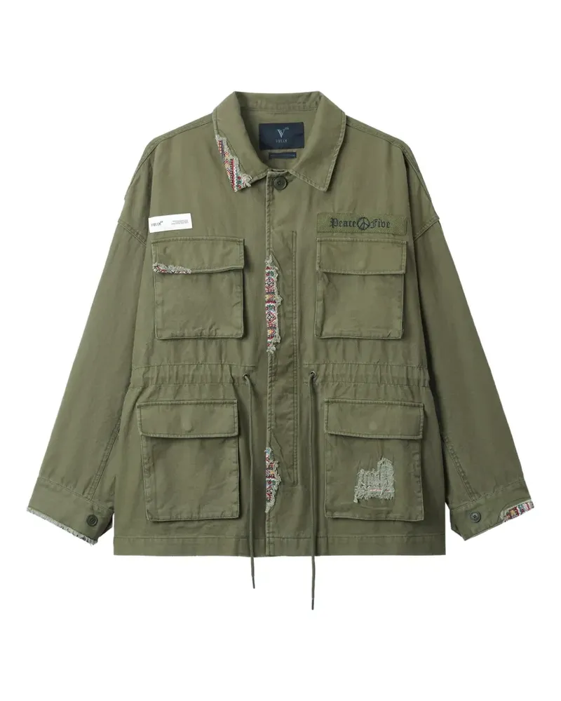 FIVE CM Jacke im Patchwork-Look - Grün Grün