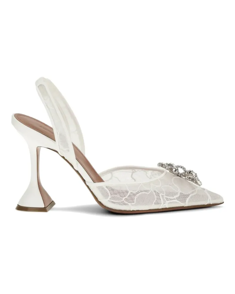 Amina Muaddi Rosie Schlingback-Pumps mit Spitze - Weiß Weiß