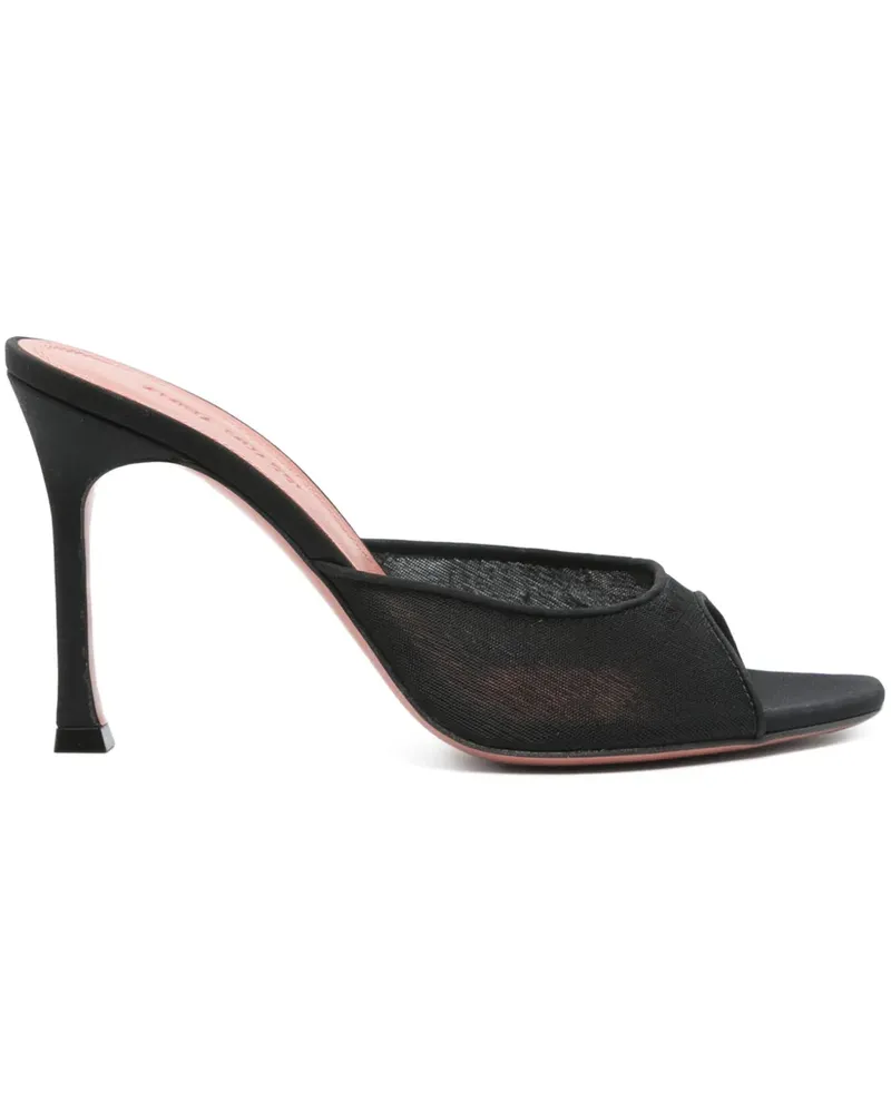 Amina Muaddi Peeptoe-Sandalen 100mm - Schwarz Schwarz