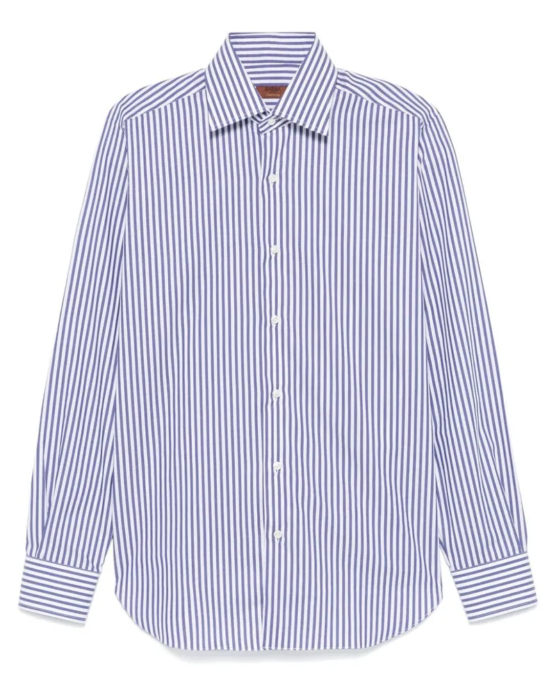 BARBA Gestreiftes Hemd - Blau Blau