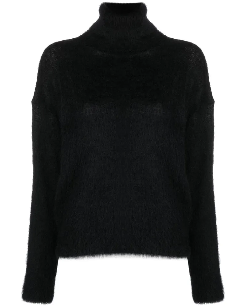 Saint Laurent Gestrickter Rollkragenpullover - Schwarz Schwarz