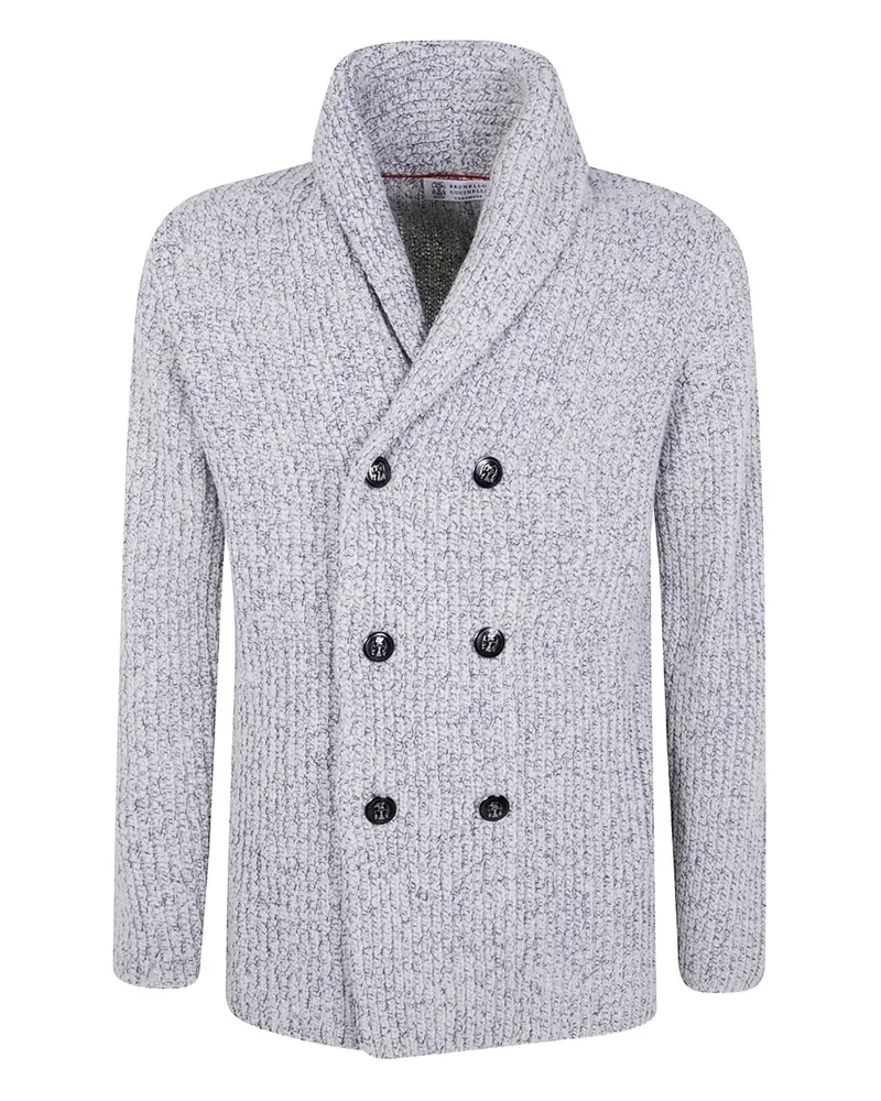Brunello Cucinelli Doppelreihiger Cardigan mit Schalkragen - Grau Grau