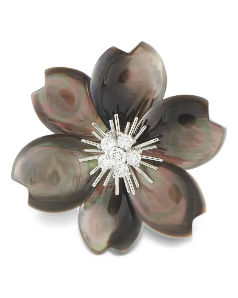 Van Cleef & Arpels mother of pearl and diamond brooch - Silber Silber