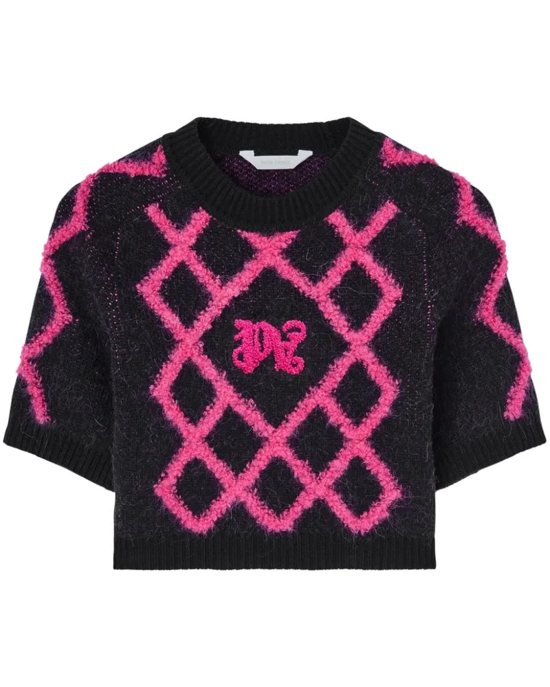 Palm Angels Cropped-Top mit Argyle-Muster - Blau Blau