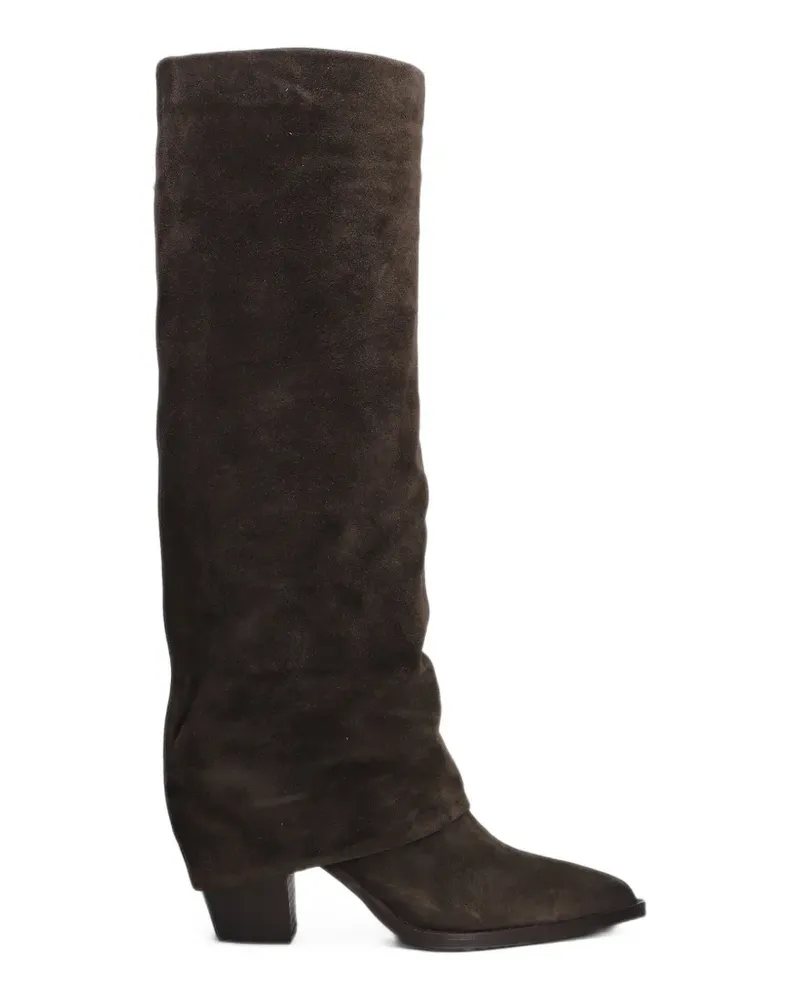 Julie Dee Kniehohe Stiefel mit spitzer Kappe - Braun Braun