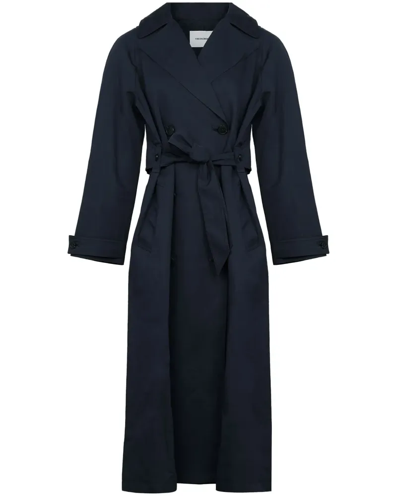 Yves Salomon Doppelreihiger Trenchcoat - Blau Blau