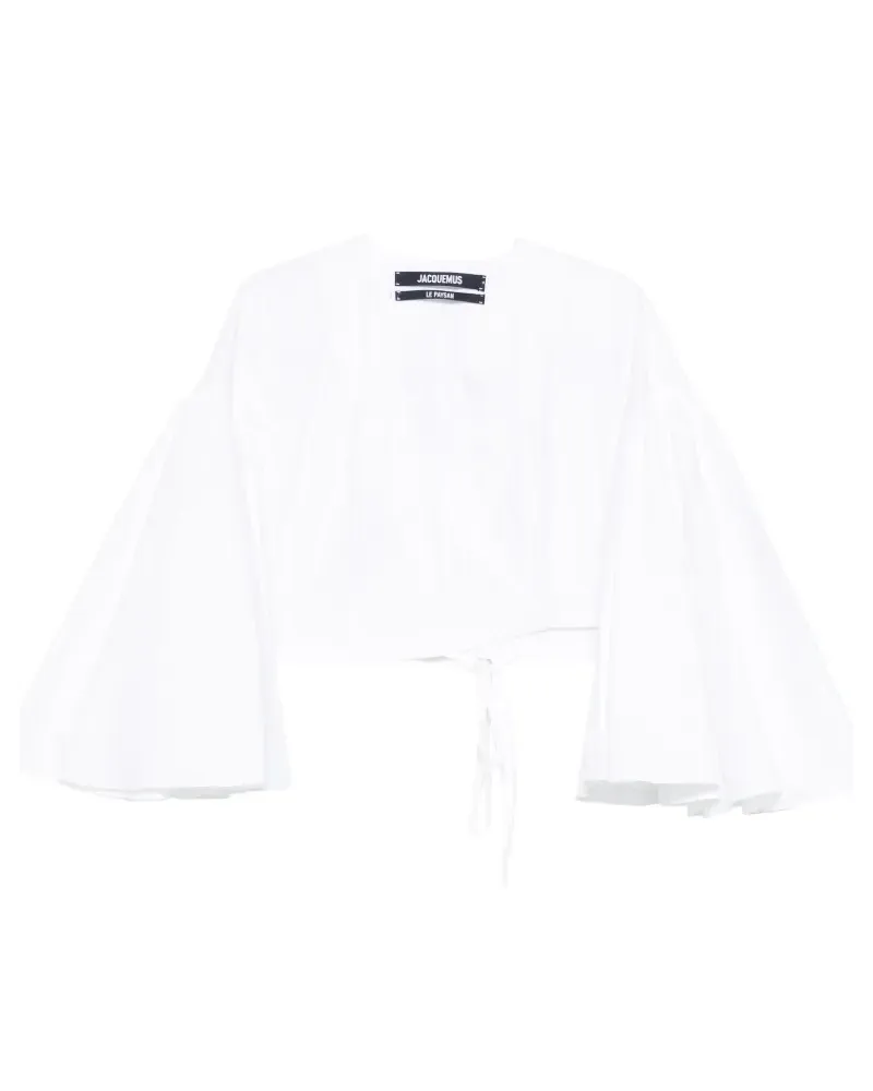 Jacquemus Le Cachs Coeur Paysan wrap-design cropped top - Weiß Weiß