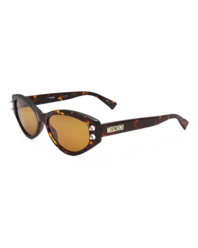 Moschino Cat-Eye-Sonnenbrille mit Nieten - Braun Braun