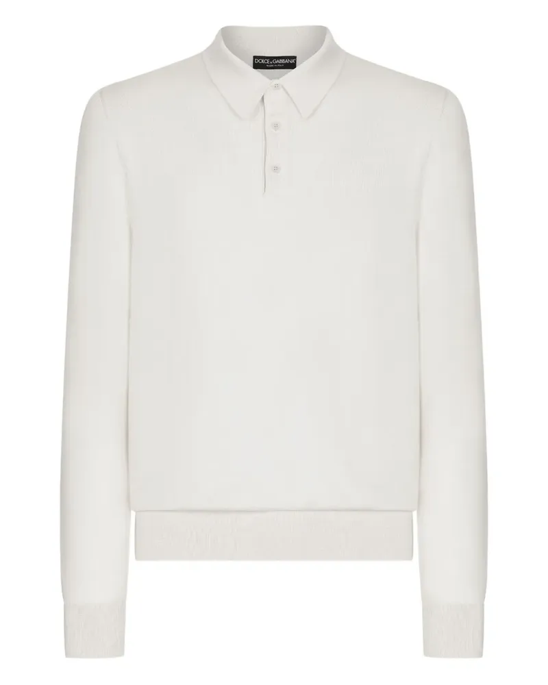 Dolce & Gabbana Langärmeliges Poloshirt - Weiß Weiß