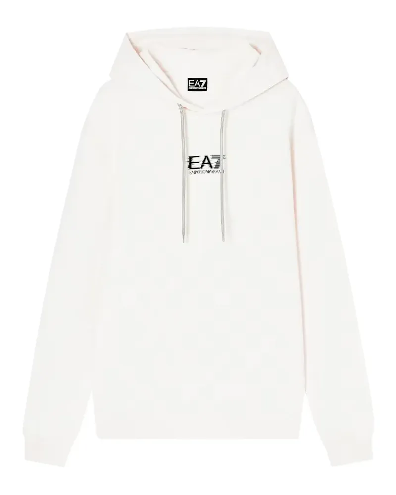 EA7 Hoodie mit Logo-Print - Weiß Weiß