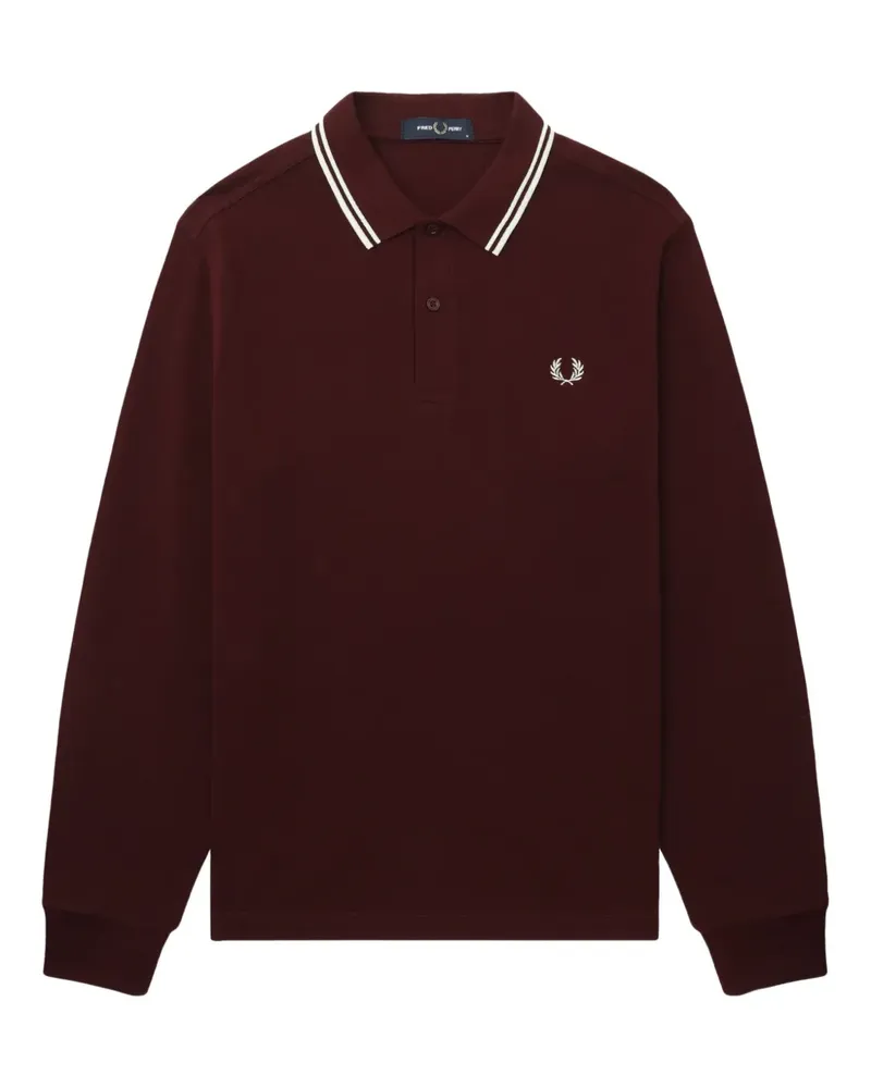 Fred Perry Langärmeliges Poloshirt - Rot Rot