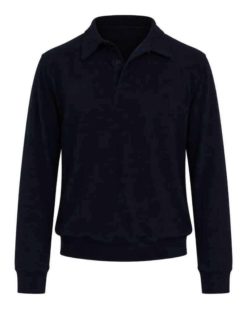 LES TIEN piqué long-sleeved polo shirt - Blau Blau