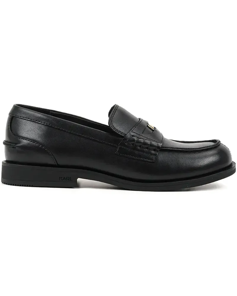 Karl Lagerfeld Loafer mit Lederschild - Schwarz Schwarz