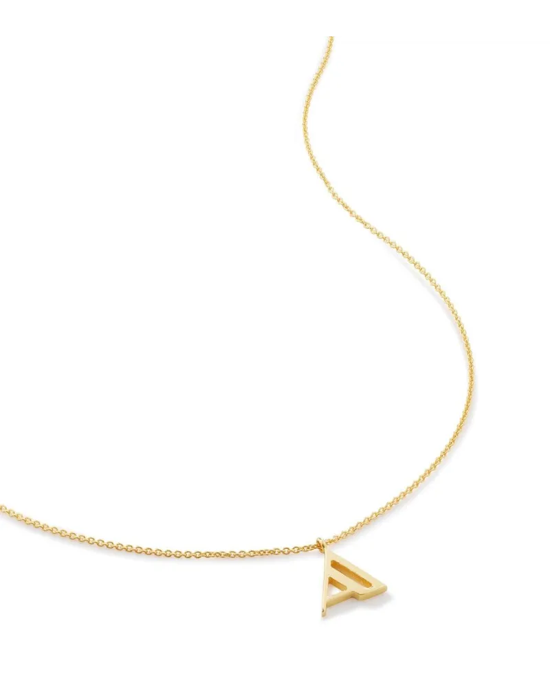 Monica Vinader Alphabet A Halskette mit Anhänger - Gold Gold