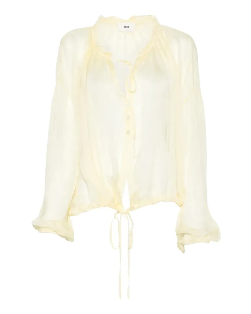 SOLOTRE ruffled-trim blouse - Gelb Gelb