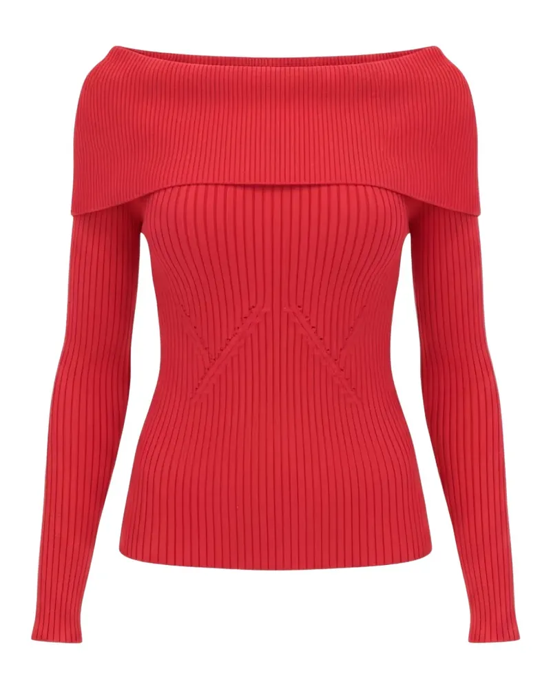 Isaia ribbed-knit off-the-shoulder sweater - Rot Rot