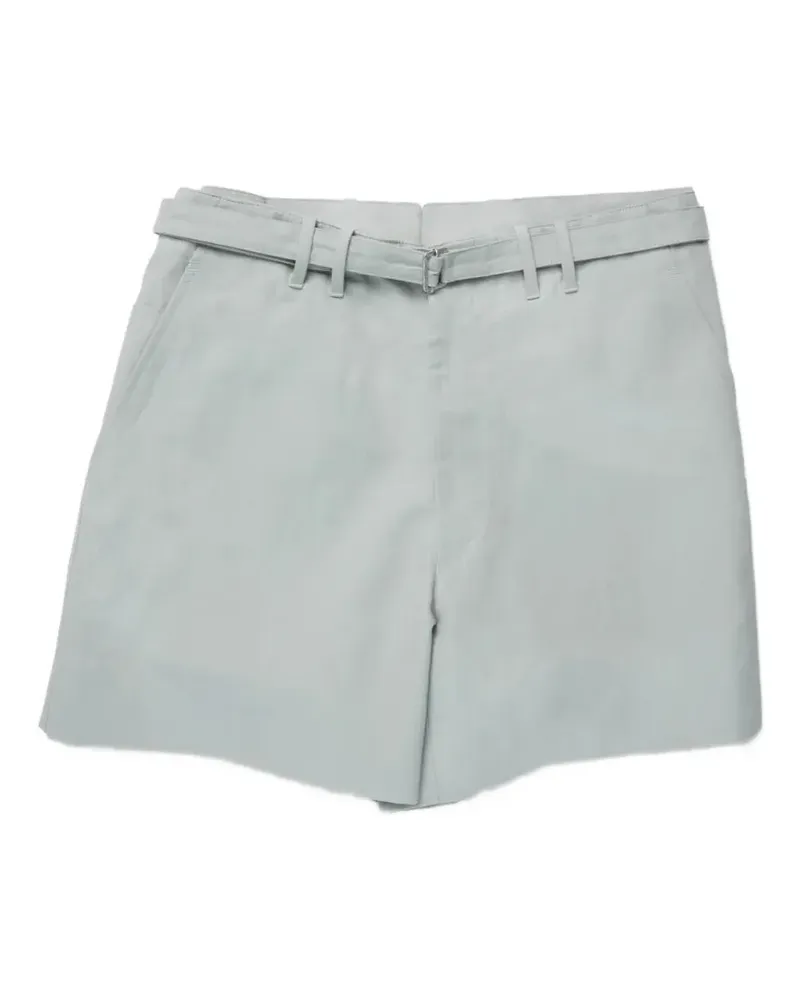 Stoffa Twill-Shorts mit Gürtel - Grau Grau