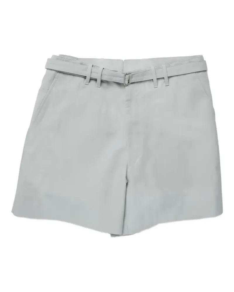 Stoffa Twill-Shorts mit Gürtel - Grau Grau