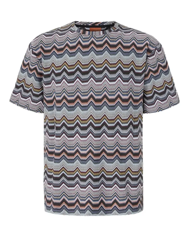 Missoni T-Shirt mit geometrischem Zickzackmuster - Grau Grau