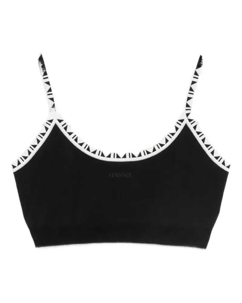 Versace Greca-trim cropped top - Schwarz Schwarz
