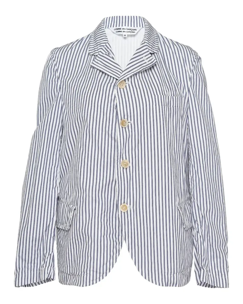 Comme des Garçons stripe-pattern long-sleeve blazer - Blau Blau