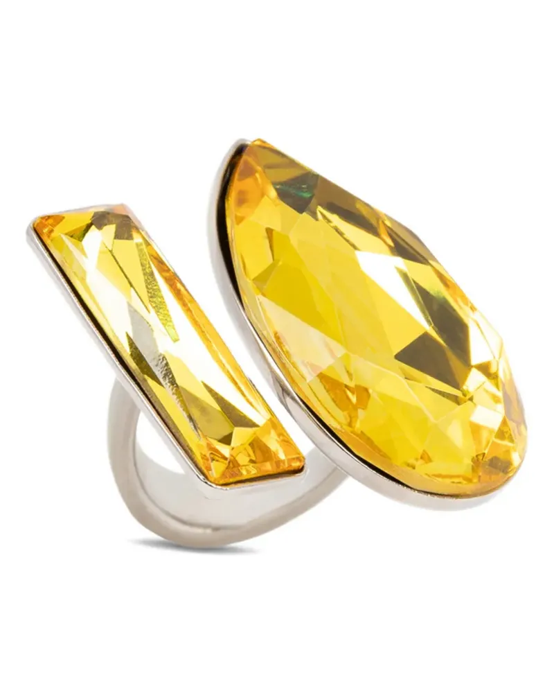 Dries van Noten Offener Ring mit Schmucksteinen - Silber Silber