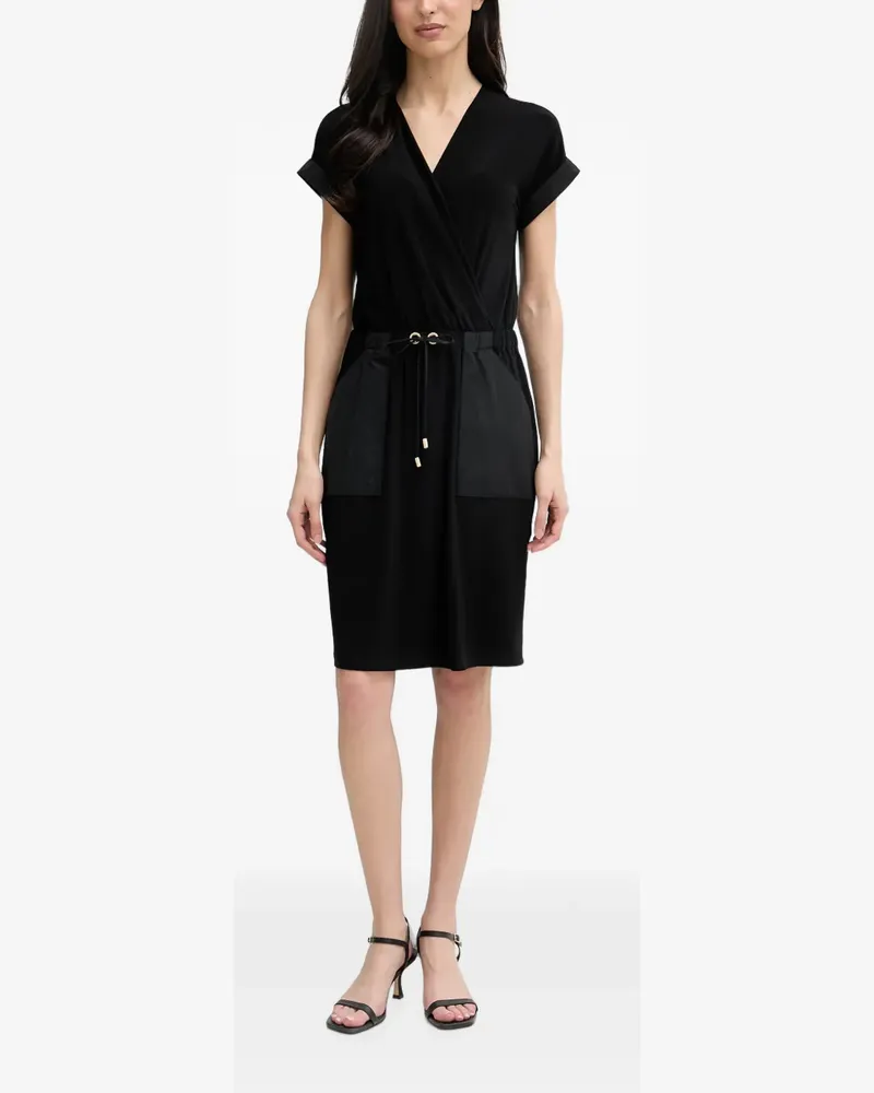 Joseph Ribkoff Midikleid im Wickelstil mit Kordelzug - Schwarz Schwarz
