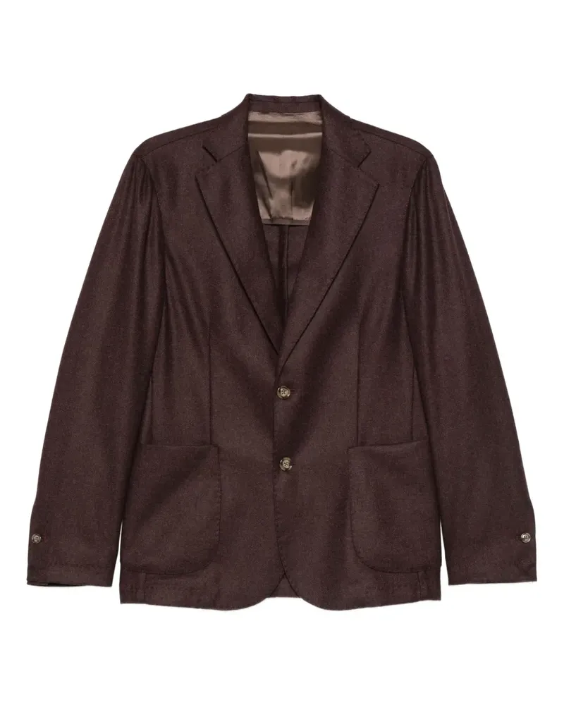 BARBA Geknöpfter Blazer mit aufgesetzten Taschen - Braun Braun