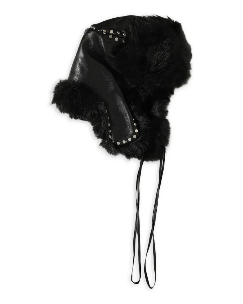 WHO DECIDES WAR studded trapper hat - Schwarz Schwarz