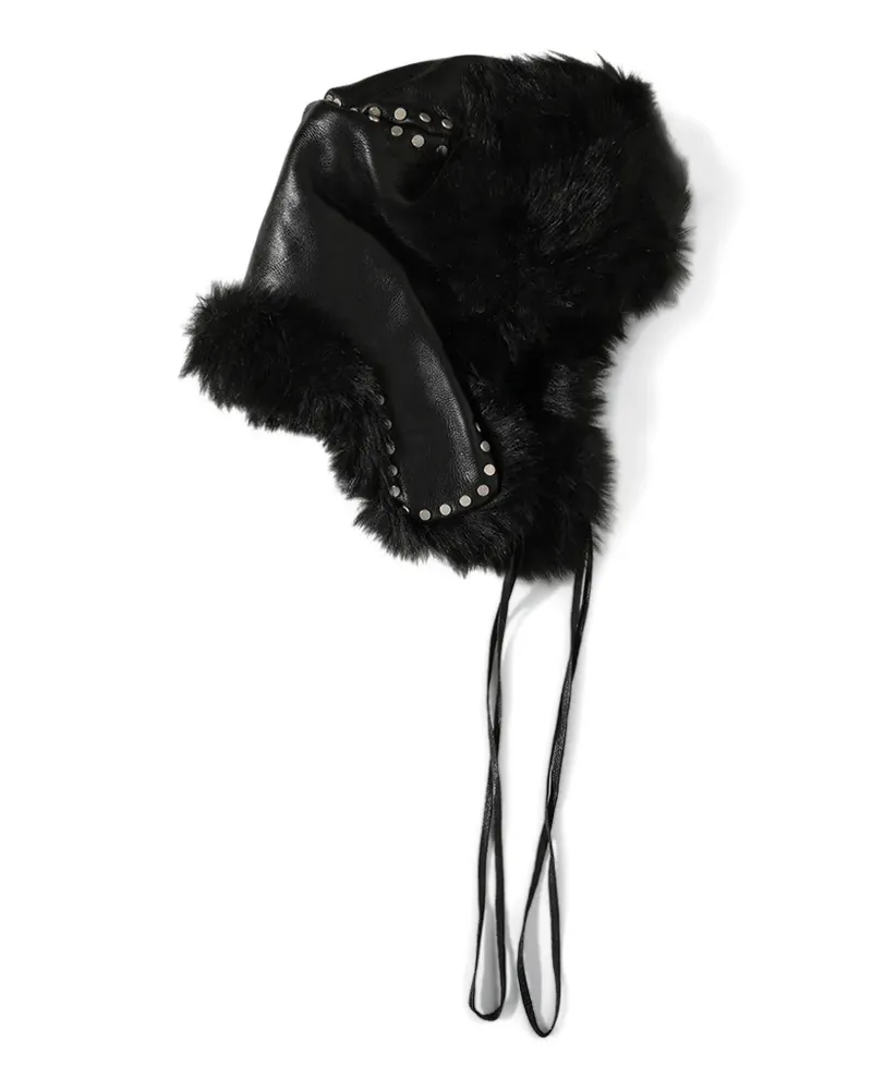 WHO DECIDES WAR studded trapper hat - Schwarz Schwarz
