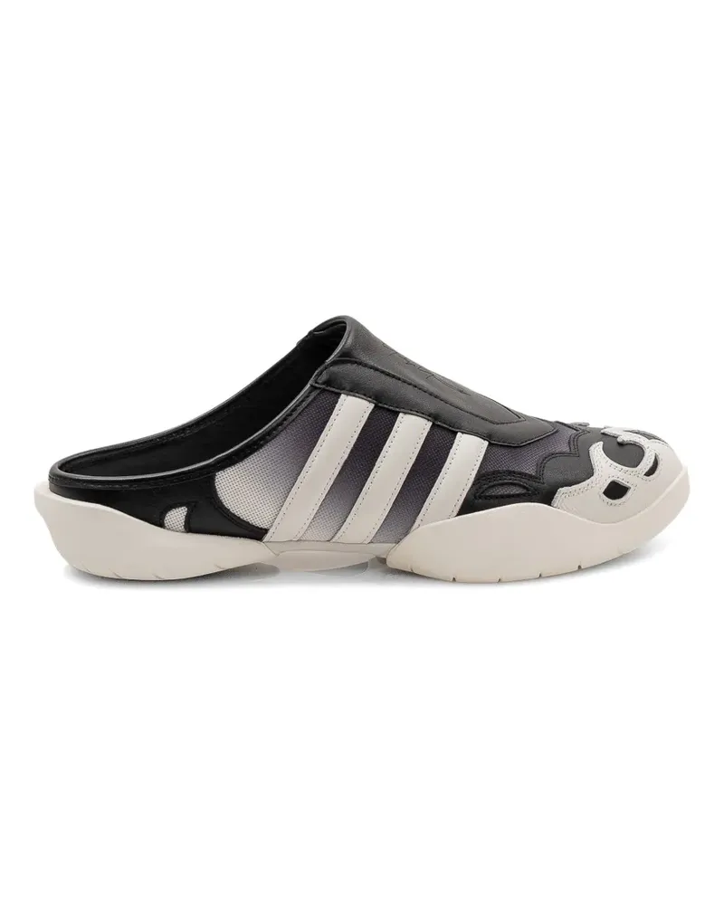Y-3 Mules mit Seitenstreifen - Schwarz Schwarz