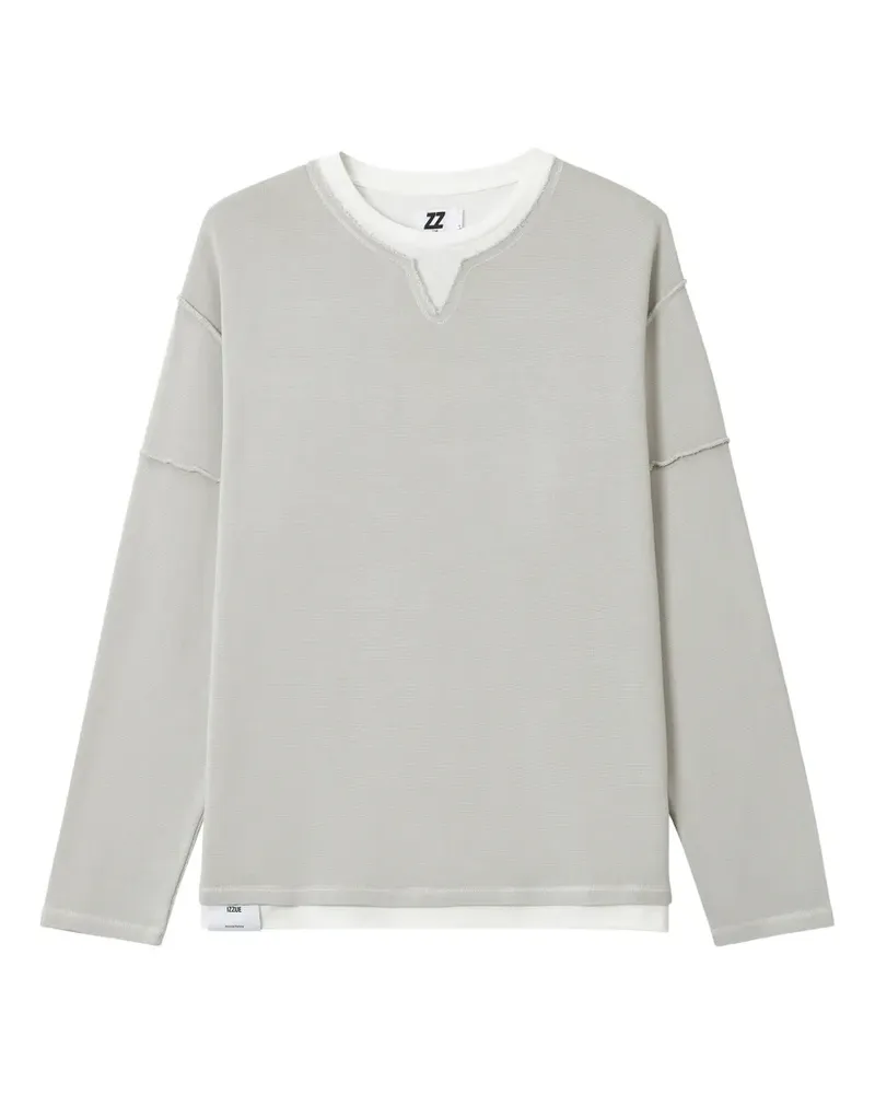 Izzue Sweatshirt im Layering-Look - Grau Grau