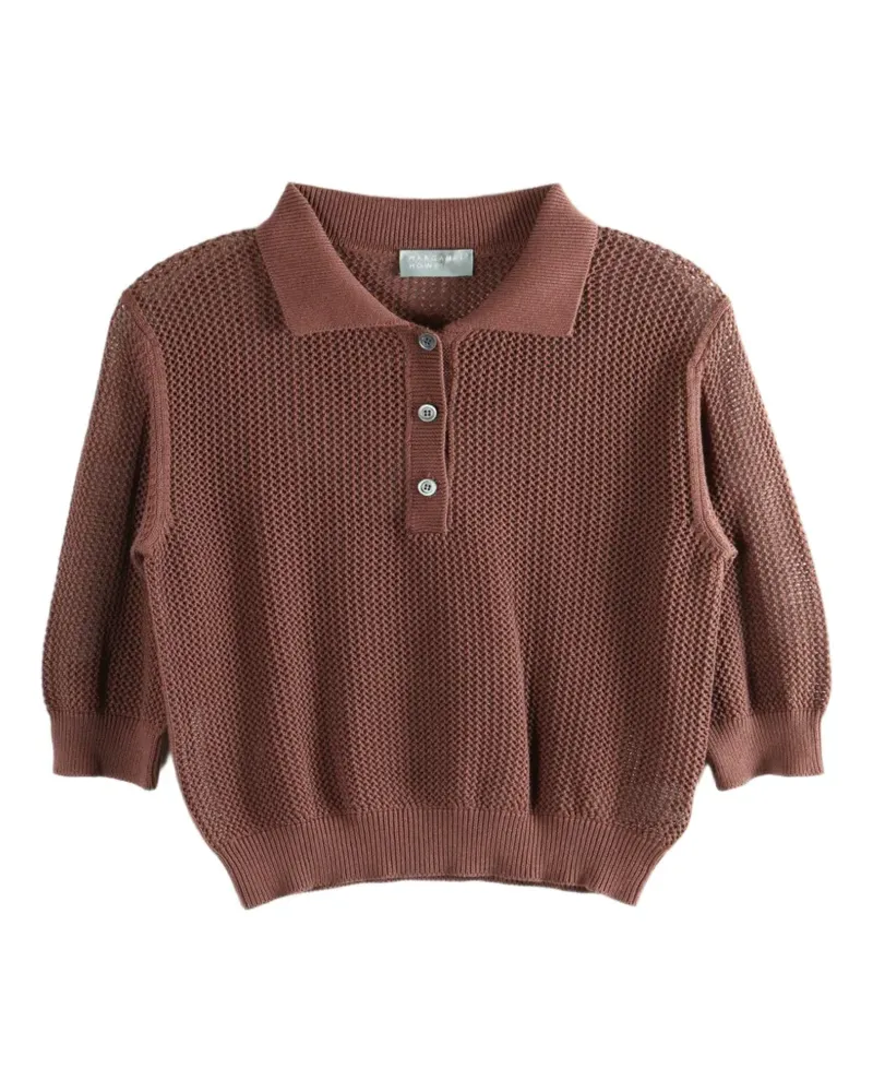 Margaret Howell open-knit polo sweater - Braun Braun