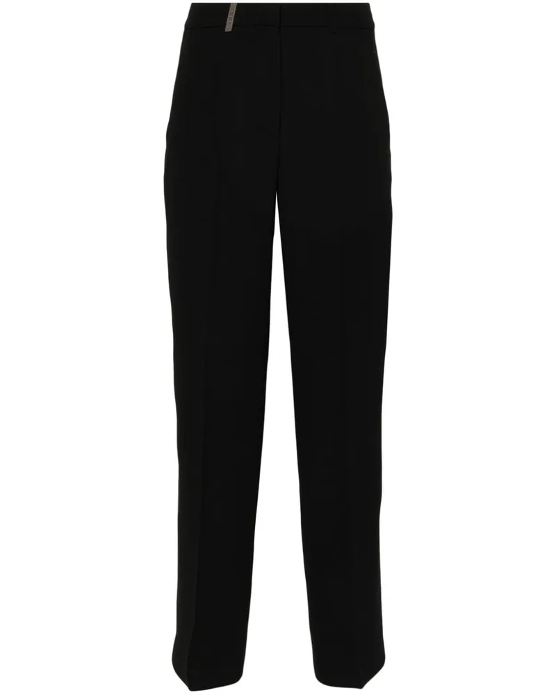 Peserico Klassische Straight-Leg-Hose - Schwarz Schwarz
