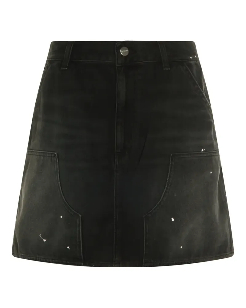 Carhartt WIP Maeve paint-splatter logo-patch mini skirt - Schwarz Schwarz