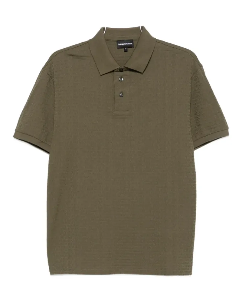Emporio Armani logo-jacquard short-sleeves polo shirt - Grün Grün