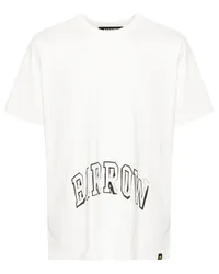 BARROW T-Shirt mit Logo-Print Weiß