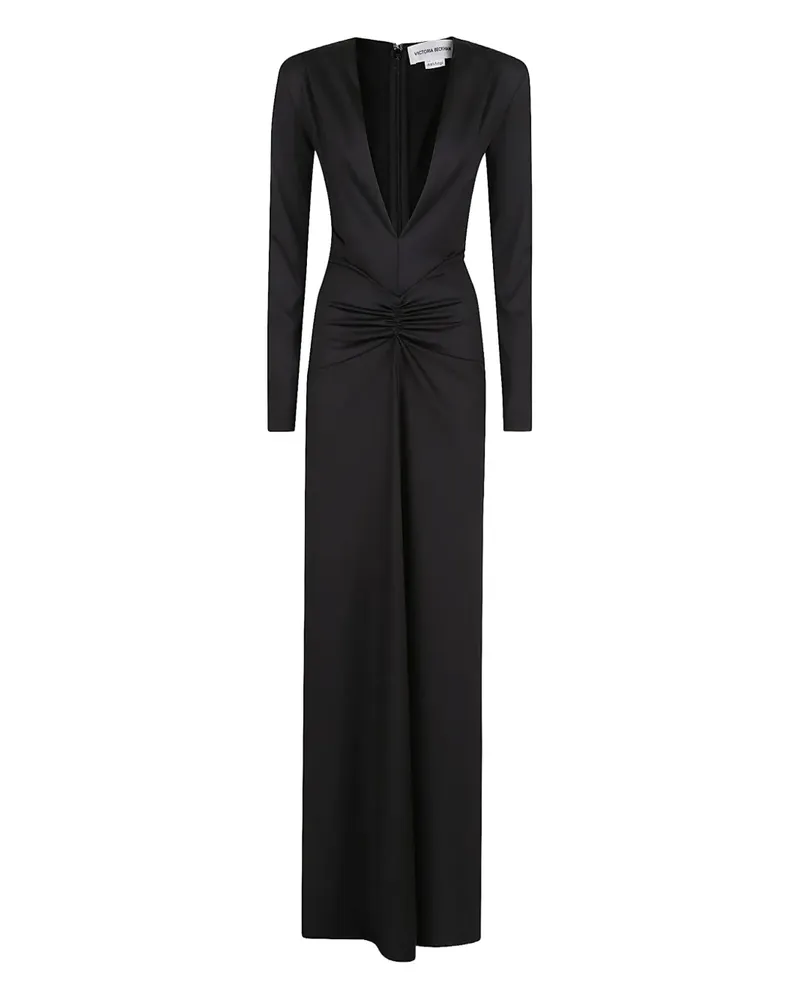 Victoria Beckham Maxikleid mit Raffung - Schwarz Schwarz