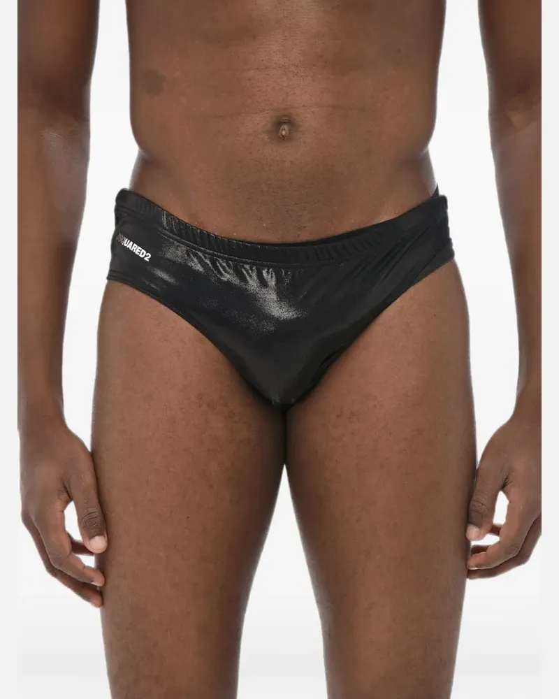 Dsquared2 logo-print elasticated swim briefs - Schwarz Schwarz